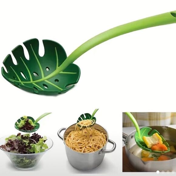 Bed Bath & Beyond Succulent Leaf Slotted Spoon Plant Leaf Kitchen Cooking Spoon - Picture 2 of 4